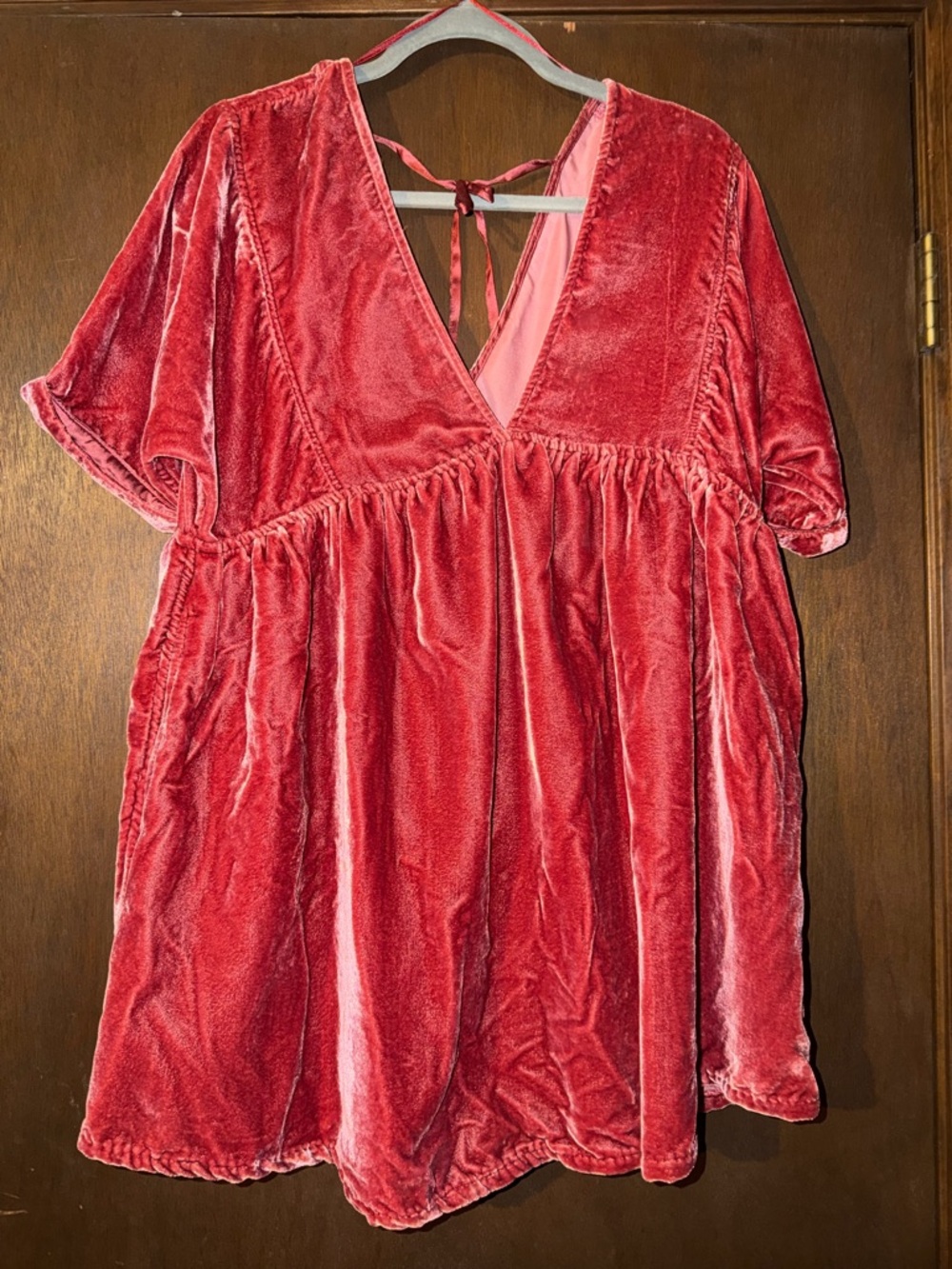Free People Velvet Deep V Mini Dress - Picture 3 of 8